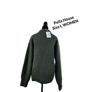Free Assembly Mock Neck Women's Rib Sweater Kalamata L Size Heavyweight
